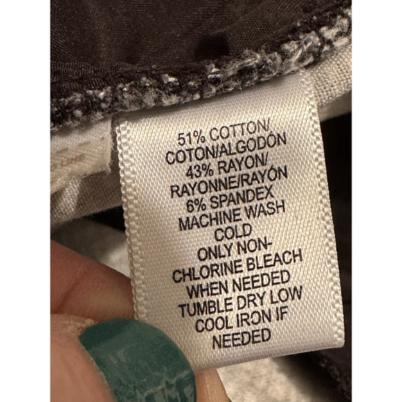 LOFT Julie Skinny Dress Pants Womens 8 Plaid Black & White Mid-Rise 4-Pocket - Picture 15 of 16